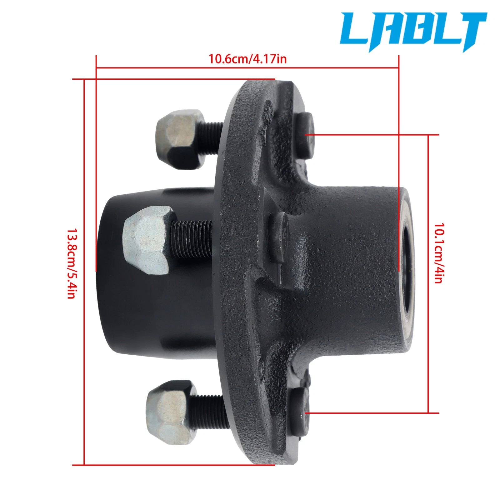 2 Pack Trailer Pre-Greased Hub Kit 4 Lug 4 on 4" for 2000 lbs Axle