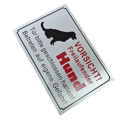 Caution Sign for Dogs - Weatherproof Aluminium (30x20 cm)