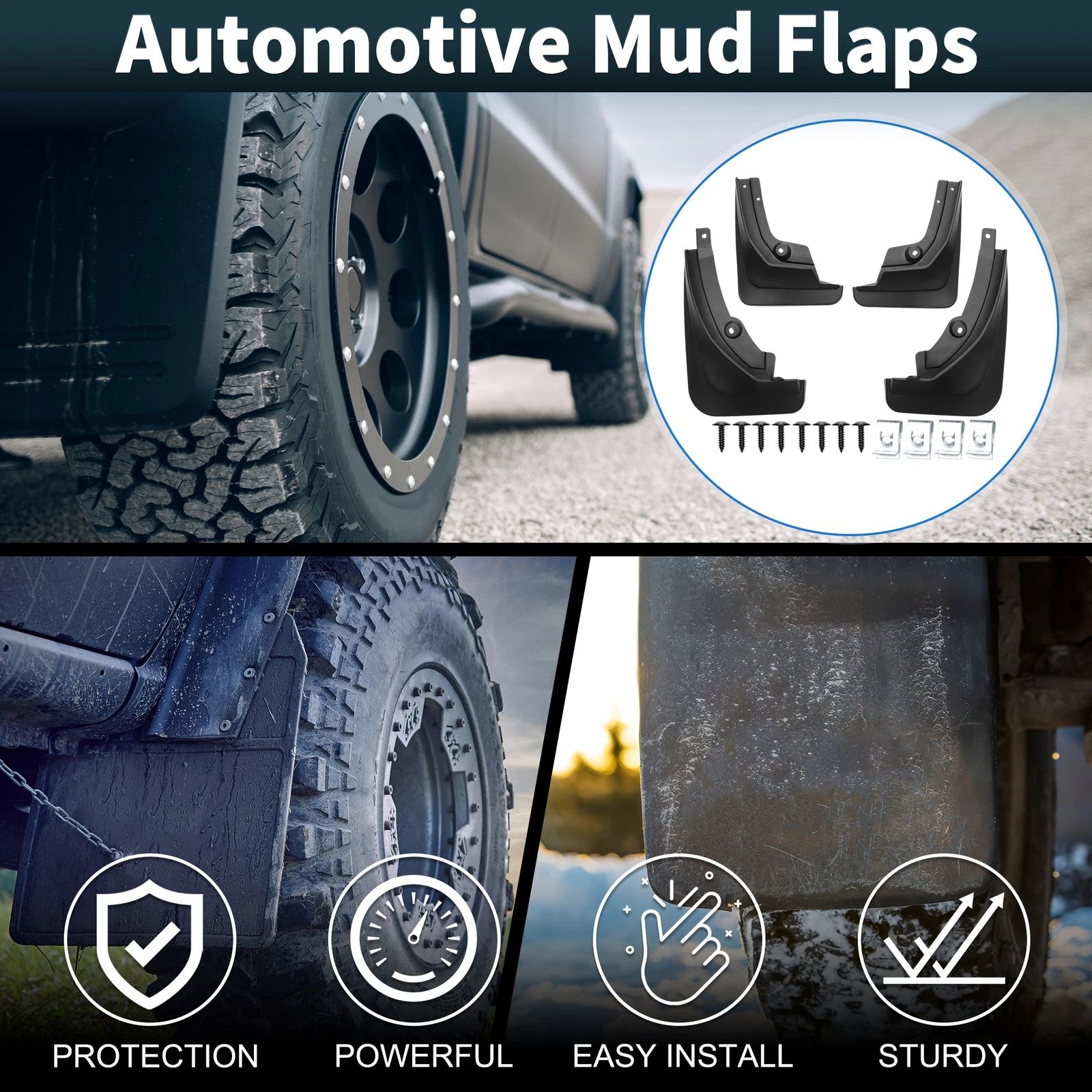 Set of 2 Mud Flaps Splash Guards for Peugeot 4008 (2012–2017)