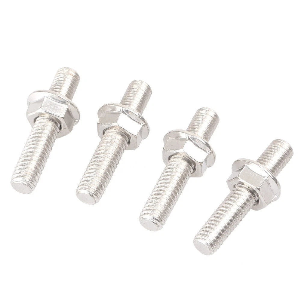 4pcs Exhaust Port Studs w/ Nuts For Harley Dyna Sportster Super Glide