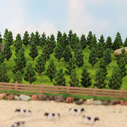 40pcs Model Pine Trees for HO OO Scale Train Railroad Park Landscape 58mm