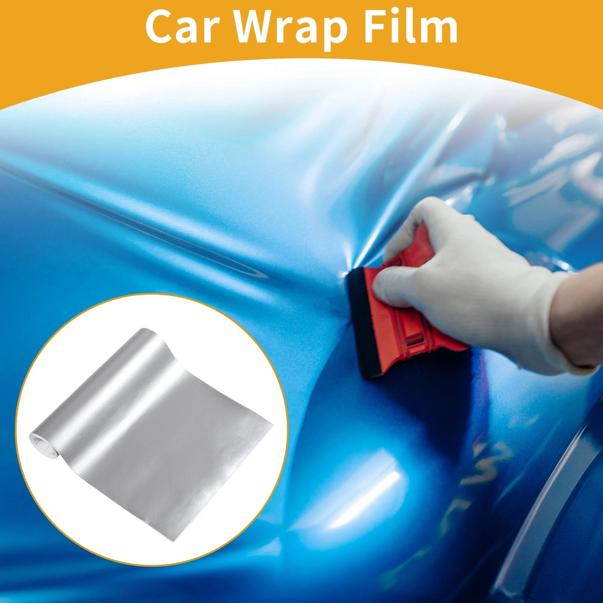 Matte Silver Tone Protective Car Wrap Film 152x15cm 5.5mil for Universal
