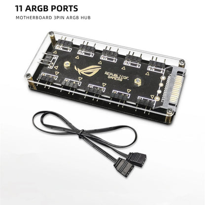 5V 3-Pin RGB Hub Splitter SATA Power Adapter Extension Cable