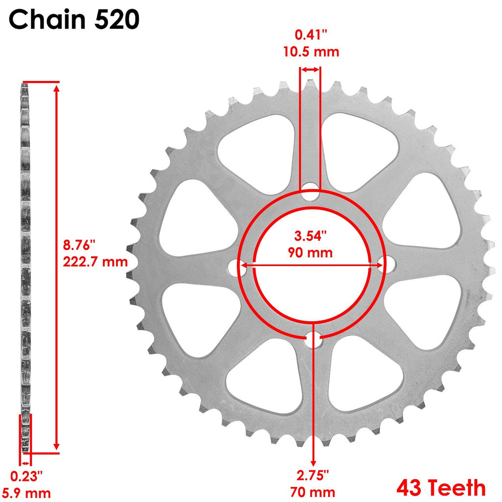 Drive Chain Front Rear Sprockets Kit for Kawasaki KSF250A Mojave (1987–2004)