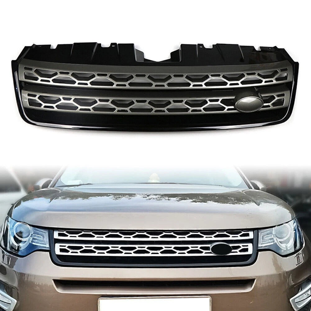 Upper Bumper Mesh Grille for Land Rover Discovery Sport (2015–2019) Black Gloss Gray