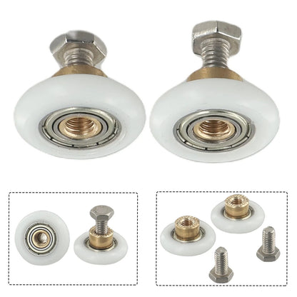 Set of 4 Door Rollers for Runners 4-8mm 6-8mm Nylon Outer Wheel