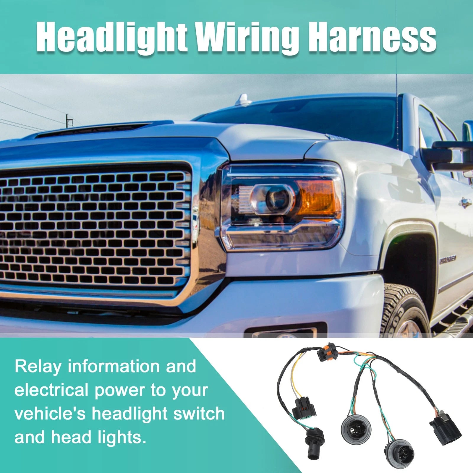 Headlamp Wire Harness Replacement for GMC Sierra Chevrolet Silverado (2007–2014)