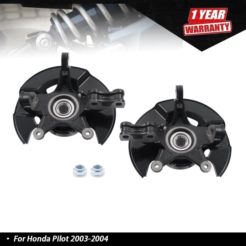 Pair Front Steering Knuckle & Wheel Hub Bearing Assembly for Honda Pilot (2003–2008)