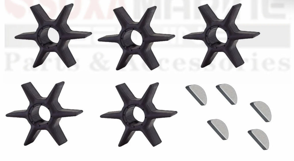 5pcs Water Pump Impeller with Key for Yamaha Mariner Outboard (6AW-44352-00)