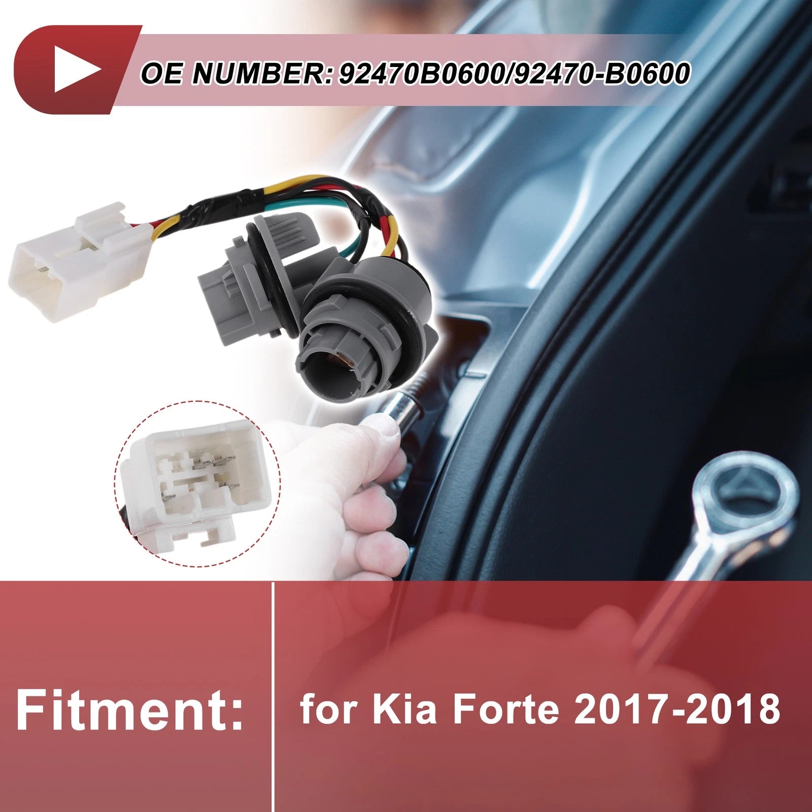 Taillight Socket Wiring Harness for Kia Forte (2017–2018) No. 92470B0600