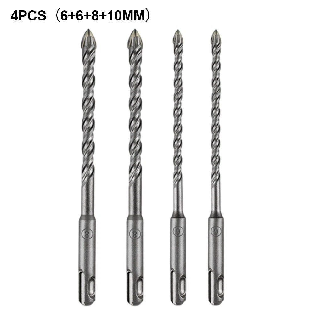 Cross Drill Bit Set for SDSPLUS (4 Sizes)