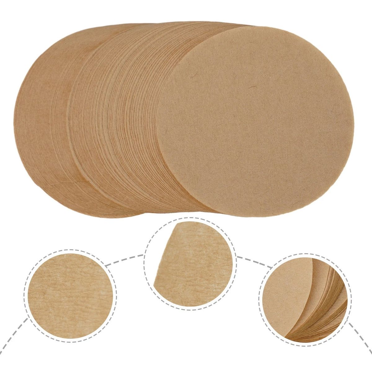 100 Pcs Coffee Powder Bowl Filters for Uniform Water Flow