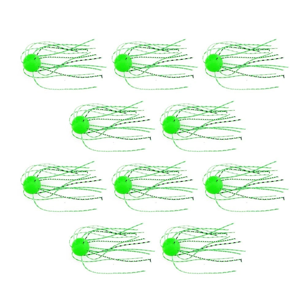 10Pcs Soft Bait with Tentacles for Topmouth Culter (Glow)