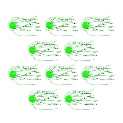 10Pcs Soft Bait with Tentacles for Topmouth Culter (Glow)