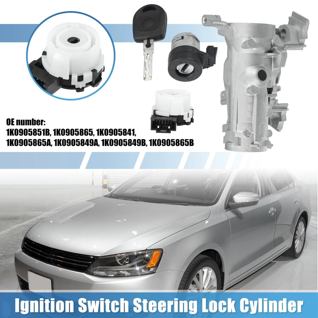 Ignition Switch with Steering Lock Cylinder and Key for VW Audi (2009–2016)