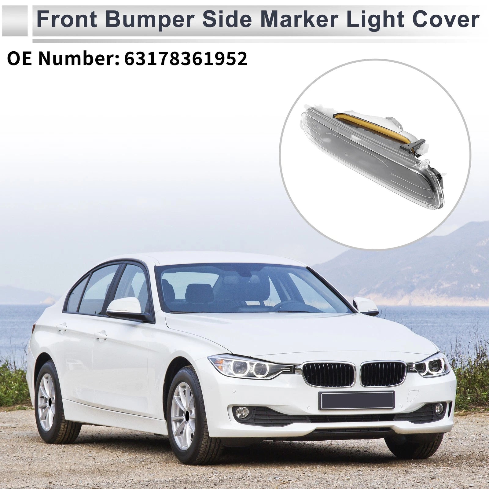 Right Front Bumper Side Marker Light Cover for BMW 3 Series (2006–2019)