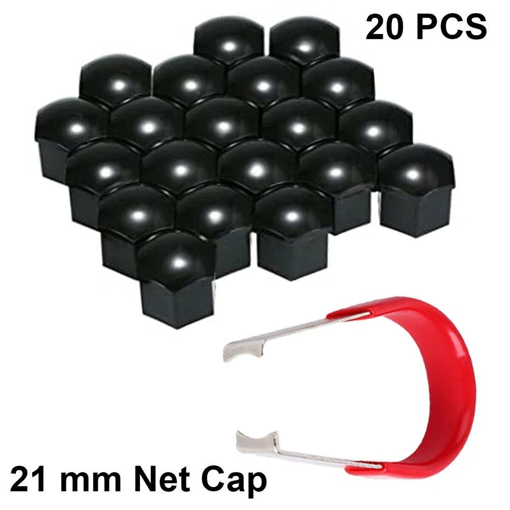 + REMOVAL TOOL Wheel NUT BOLT 20PCS 21MM Accessories CAP COVERS Gloss Parts