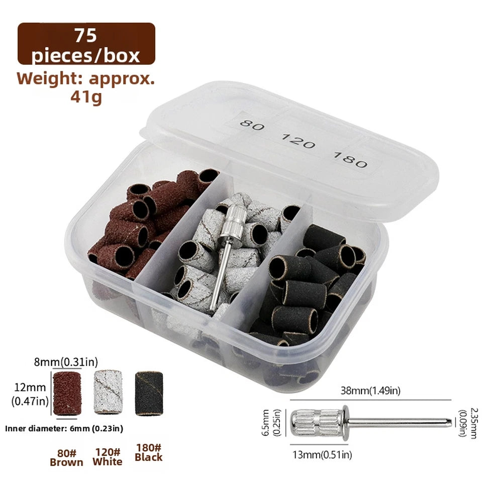 Sanding Discs with Mandrel for Nail Art Kits (Transparent Box Packaged)