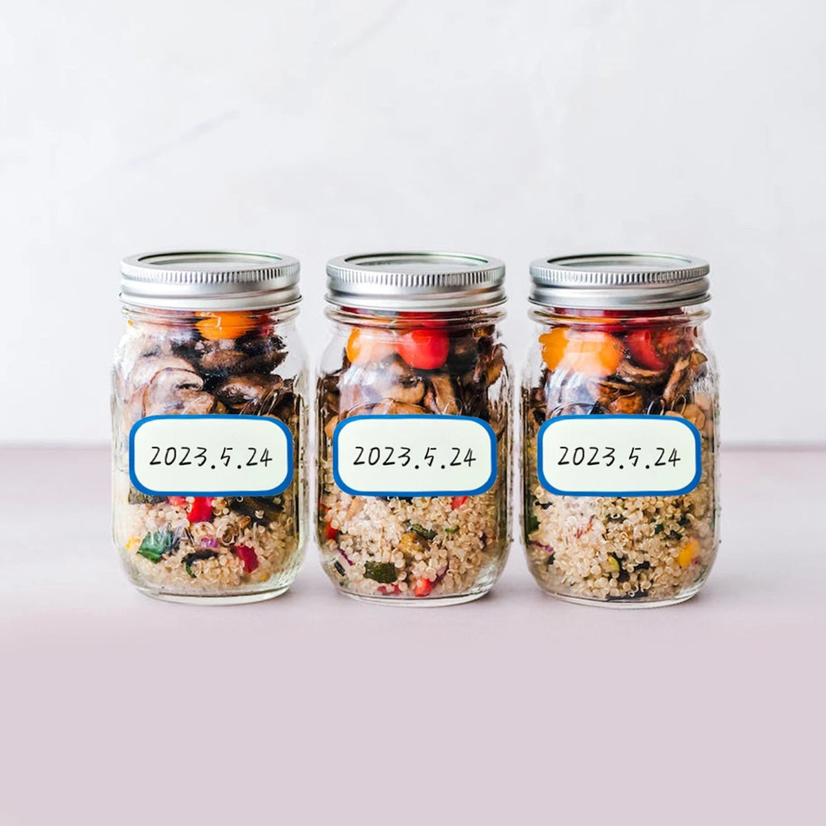 Set of 4 Roll Stickers for Kitchen Canisters and Toy Bins