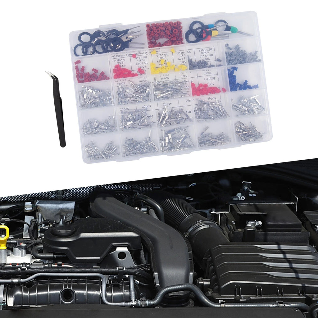 500 Piece Connector Pin Assortment with Easy Removal Features