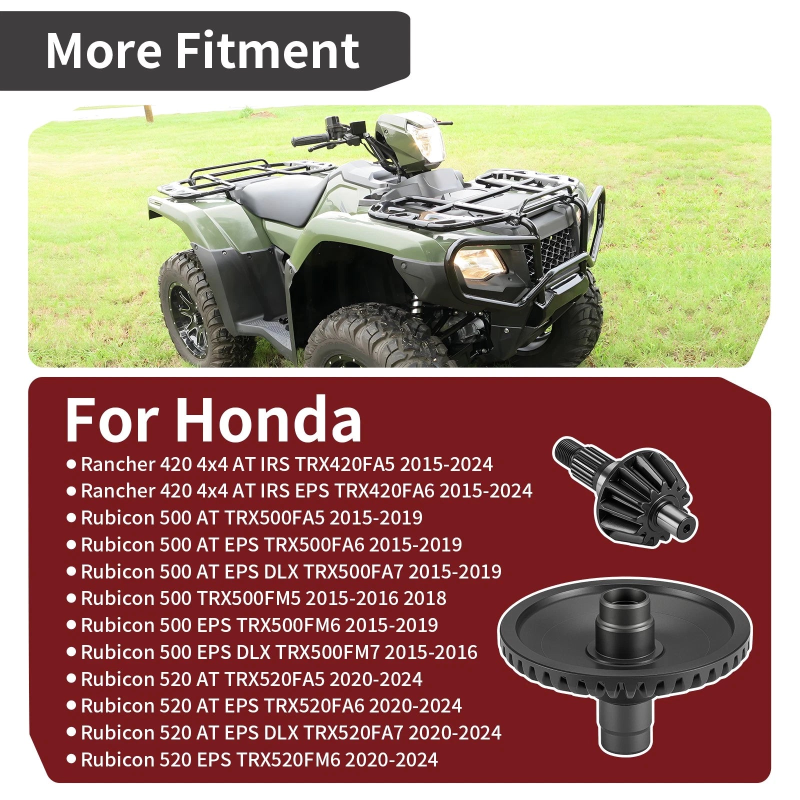Rear Differential Gear Ring Pinion for Honda Foreman Rubicon 500 (2015–2019)