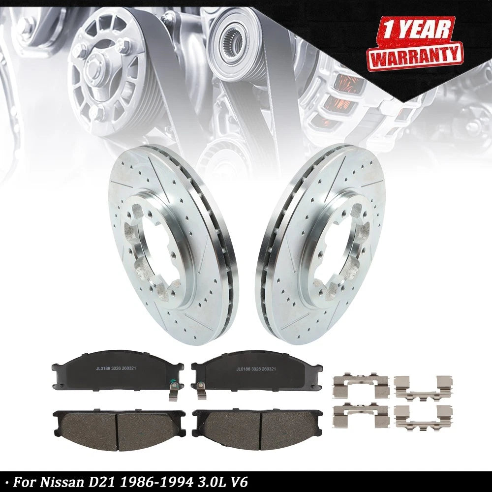 Front Brake Disc and Pad Kit for Nissan Frontier (1999–2002) 1013214