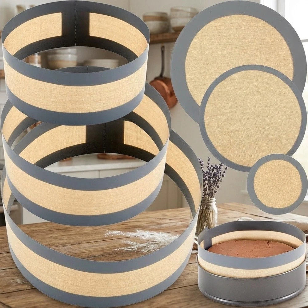 3 Piece Round Silicone Baking Mat Set for Springform Pans (6in, 8in, 10in)