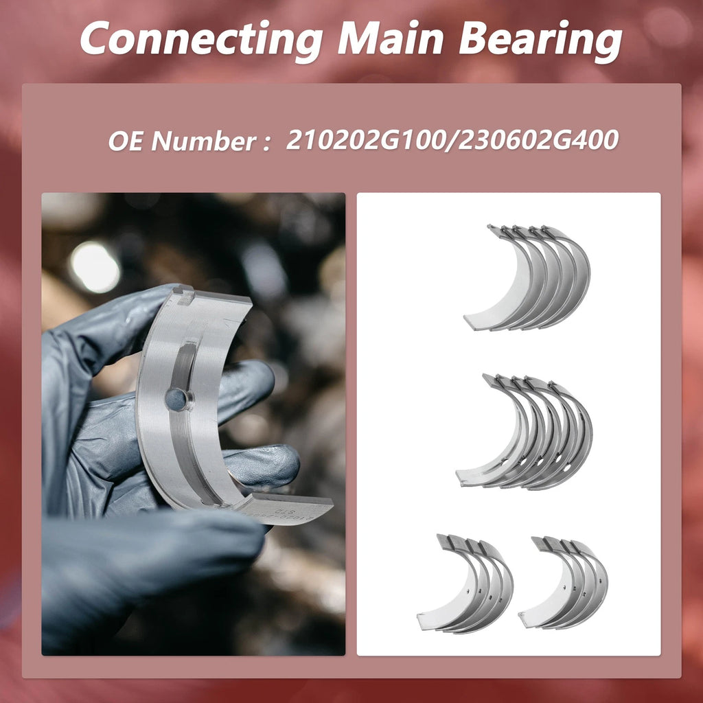 Main and Connecting Rod Bearing Kit Replacement for Hyundai Tucson (2005–2021)