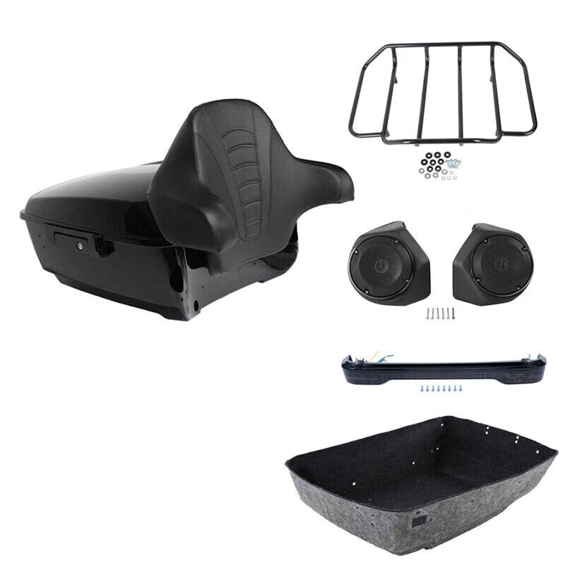 LED Trunk Rack Speakers for Harley Touring CVO Road Glide (2014–2026)