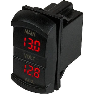Dual Volt Meter Rock Switch for Sea-Dog (10V-48VDC)