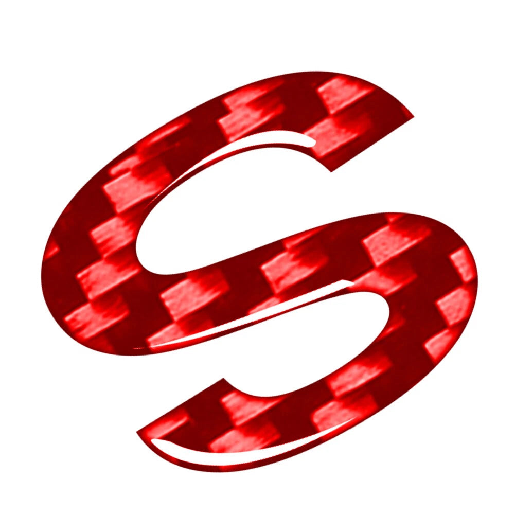 Car Badge Emblem Decals S Carbon Red for