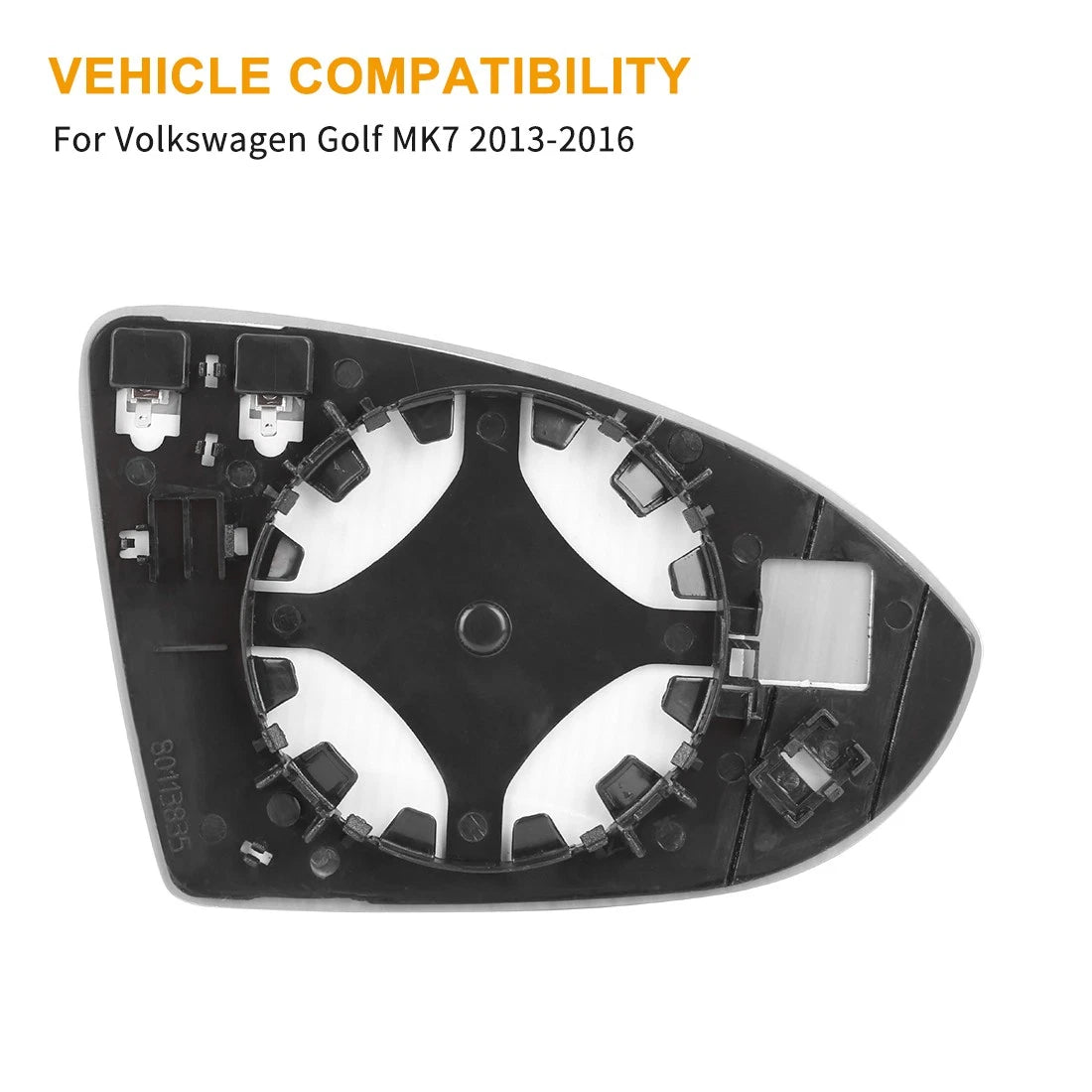 Heated Side Mirror Glass with Backing Plate for Volkswagen Golf (2015–2020)