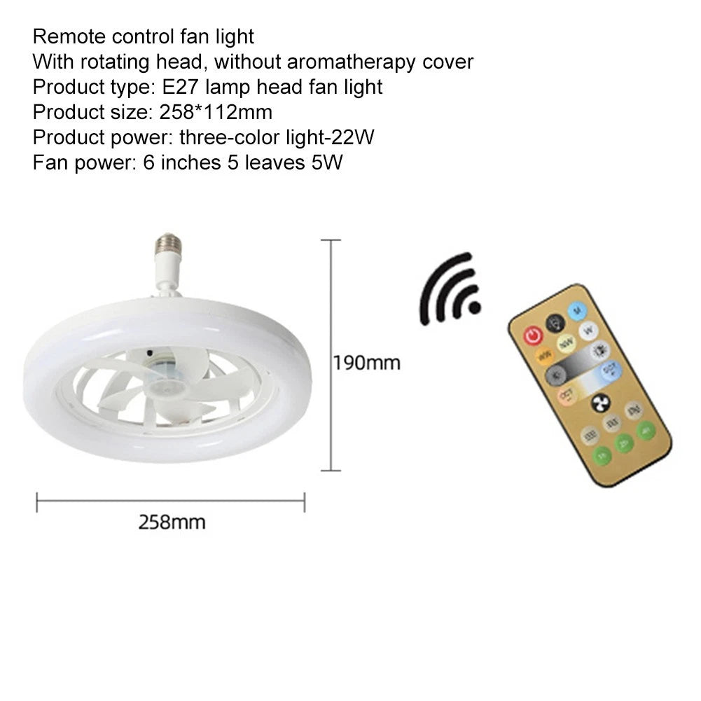 LED Fan Light E27 Screw for Bedroom Lighting