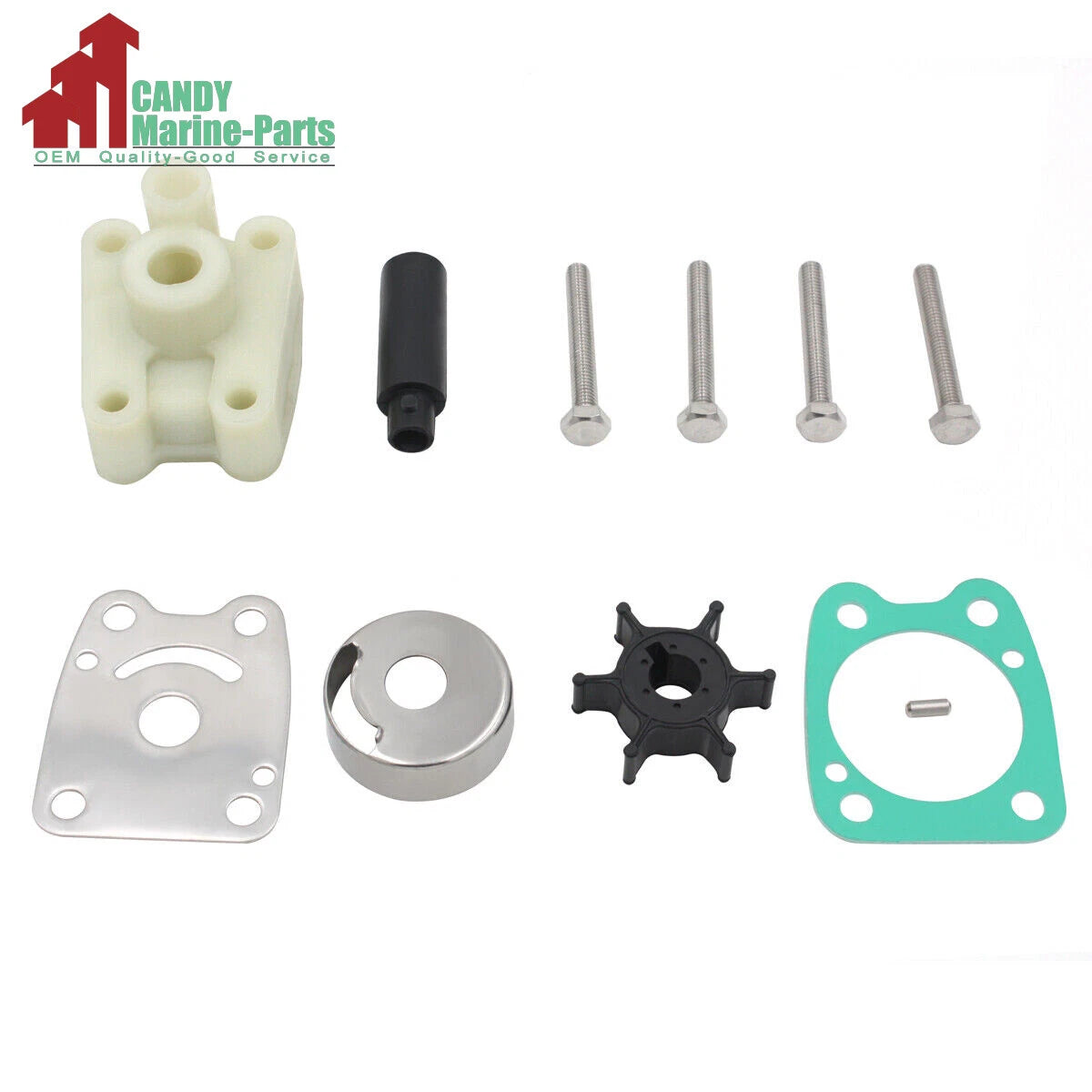 Water Pump Impeller Repair Kit for Yamaha Outboard 6E0-W0078-A3-00 (4HP 5HP)