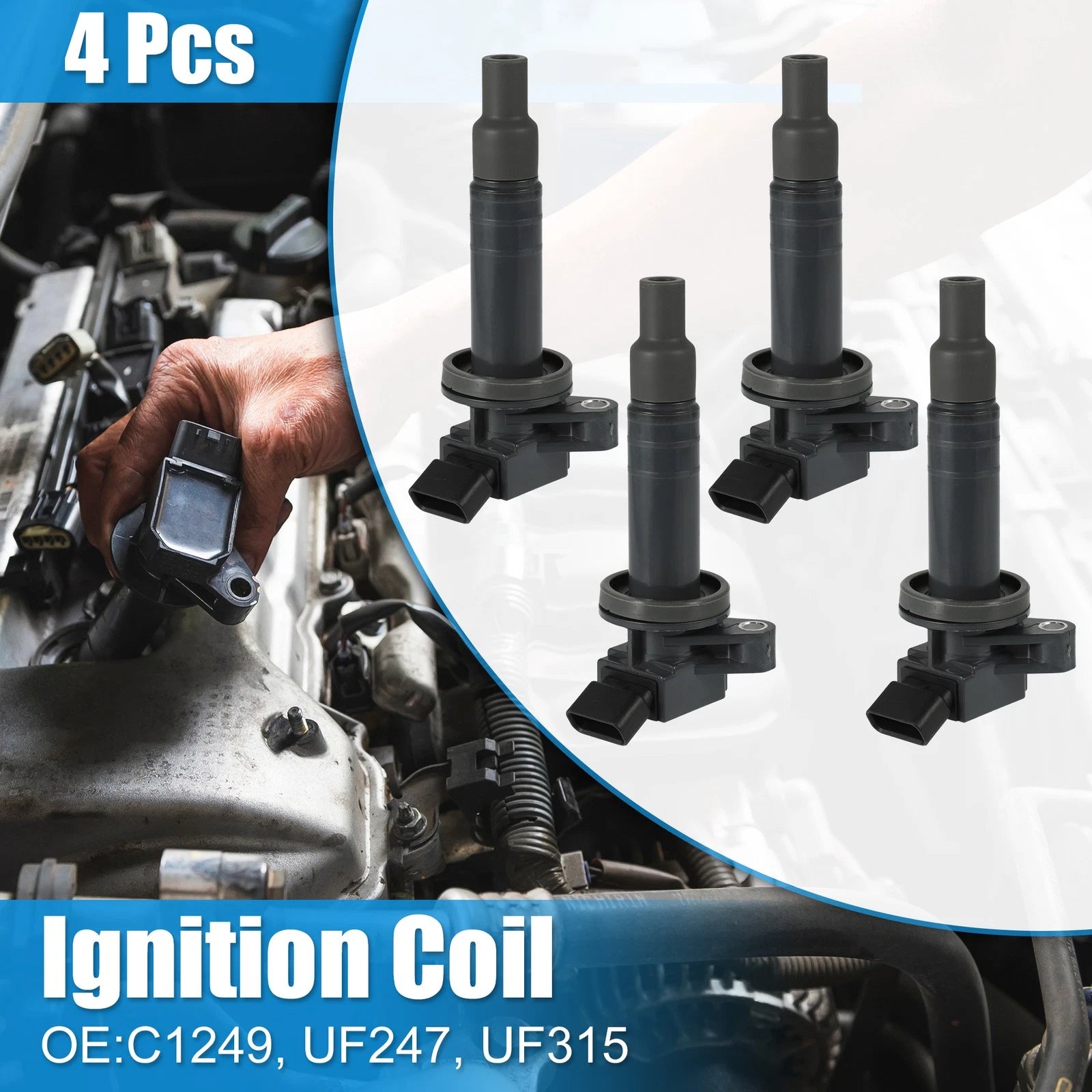 Ignition Coil Set 4PCS Replacement for Toyota Celica GT 1.8L (2000–2005)