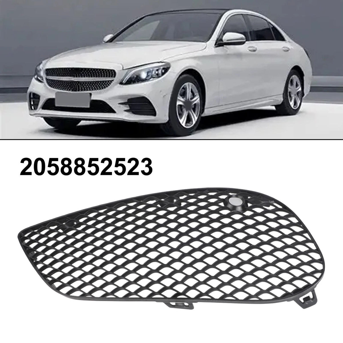 Replacement Left Bumper Fog Light Mesh Grille for Mercedes C Class W205