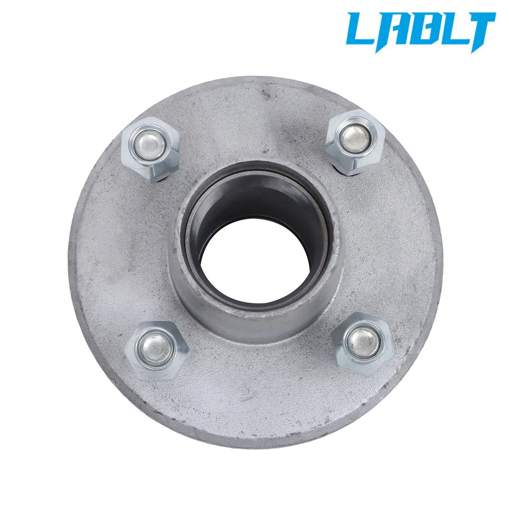 Trailer Hub Spindle for 2000 lb Trailer (Galvanized, 4 Bolt, 1 inch Bearings)
