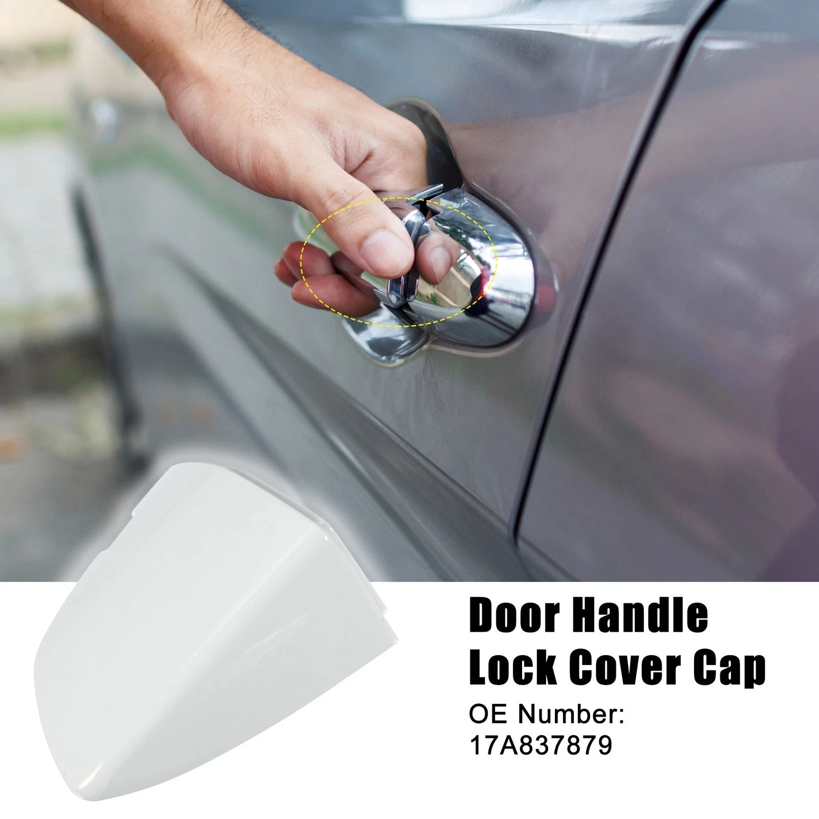 Exterior Door Handle Cover Front Left for Volkswagen Jetta White (2005–2015)