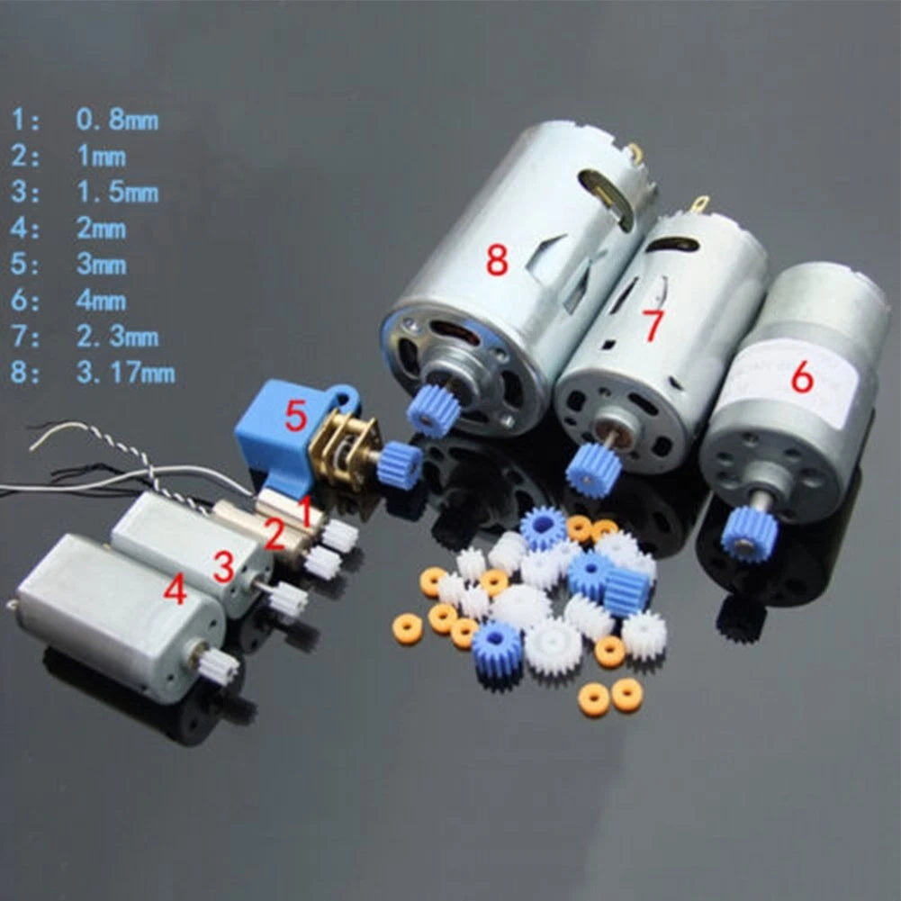 Gear Set for DIY Model Kits - Spindle Gears (White, Blue)
