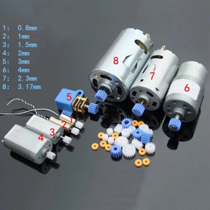 Gear Set for DIY Model Kits - Spindle Gears (White, Blue)
