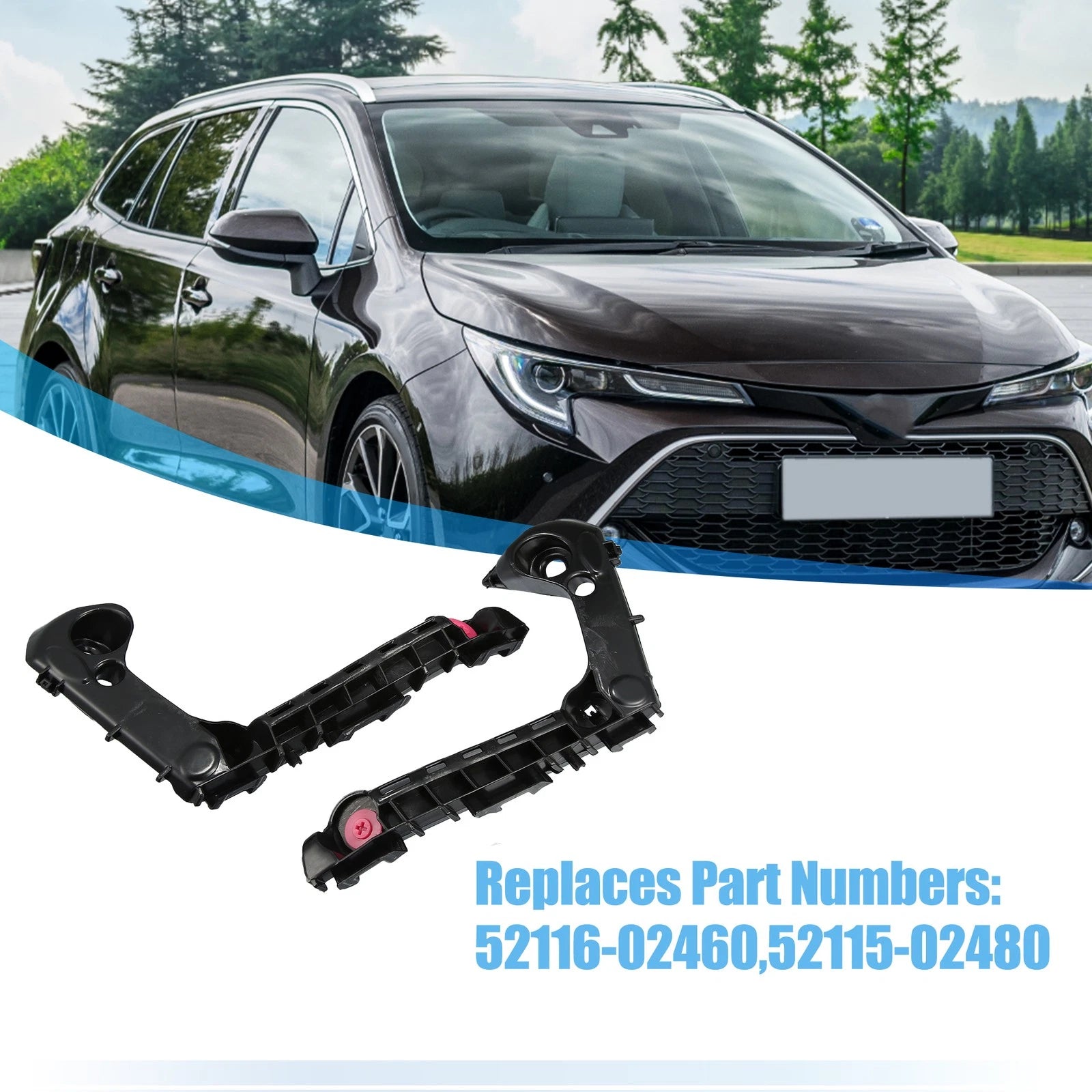 1 Pair Front Bumper Bracket 52116-02460 for Toyota Corolla (2014–2019)