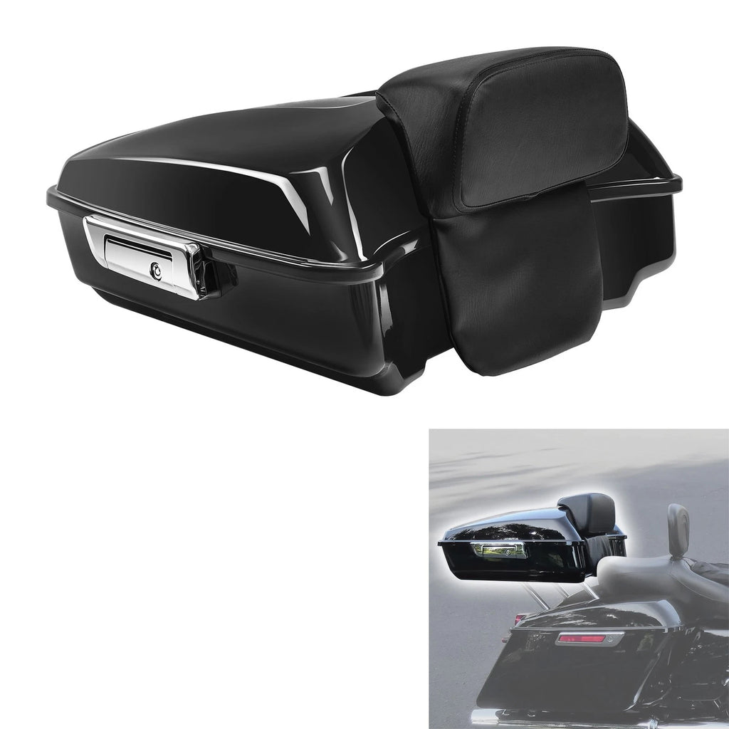 Black Chopped Trunk with Backrest Pad for Harley-Davidson Touring (2014–2026)