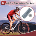 Bicycle Spoke Set 190mm Carbon Steel Galvanized for 10G Wheels (48 Pack)