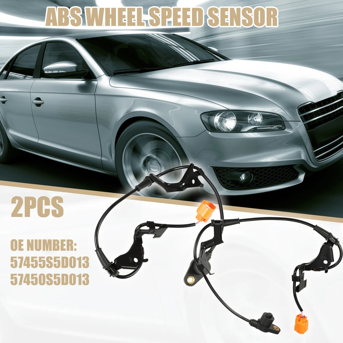 2X ABS Wheel Speed Sensor No. 57455S5D013 / 57450S5D013 for Honda Civic (2001–2005)