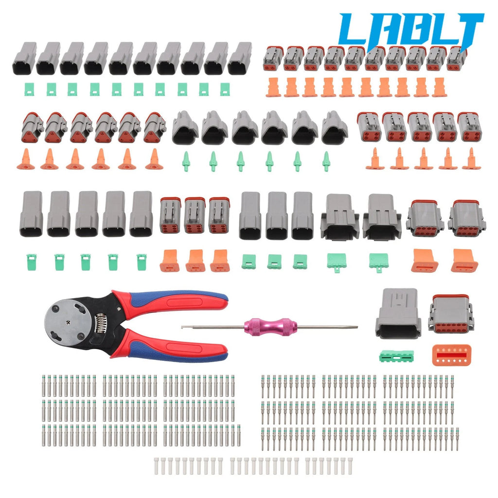 2X DT Connector Kits 2-12 Pin for LABLT (PA66 Nylon, Solid Contacts)