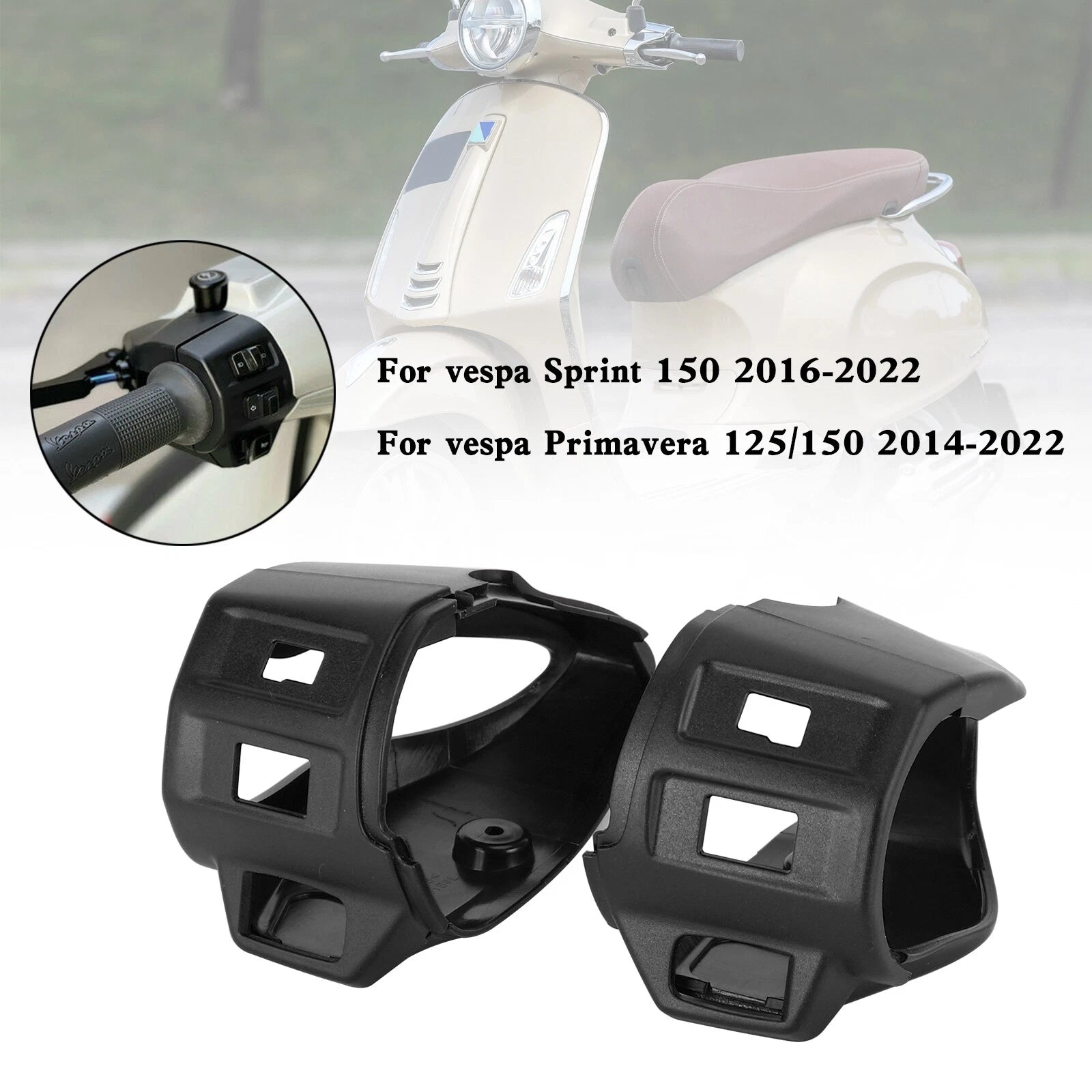 Handlebar Switches Cover Button for Sprint Primavera 125 150 (2014–2022) Black T9