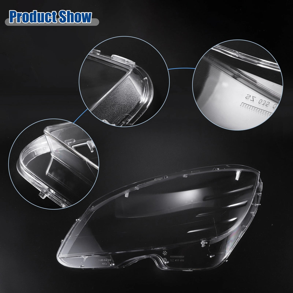Headlight Clear Lens Cover Replacement for Mercedes Benz C-Class W204 (2007–2014)