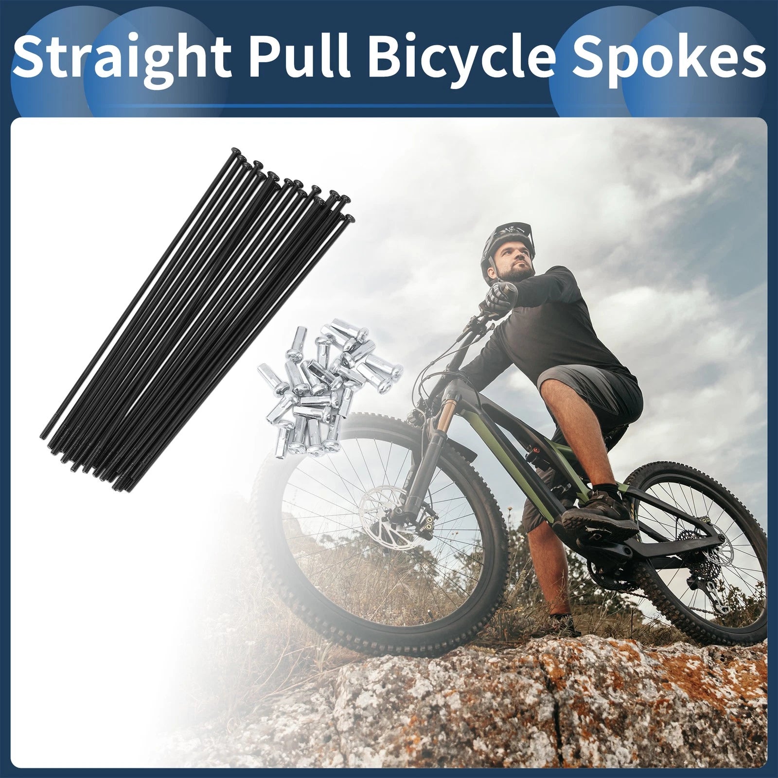 Bicycle Wheel Spokes Straight Pull Replacement 121mm for Universal (Any Make)