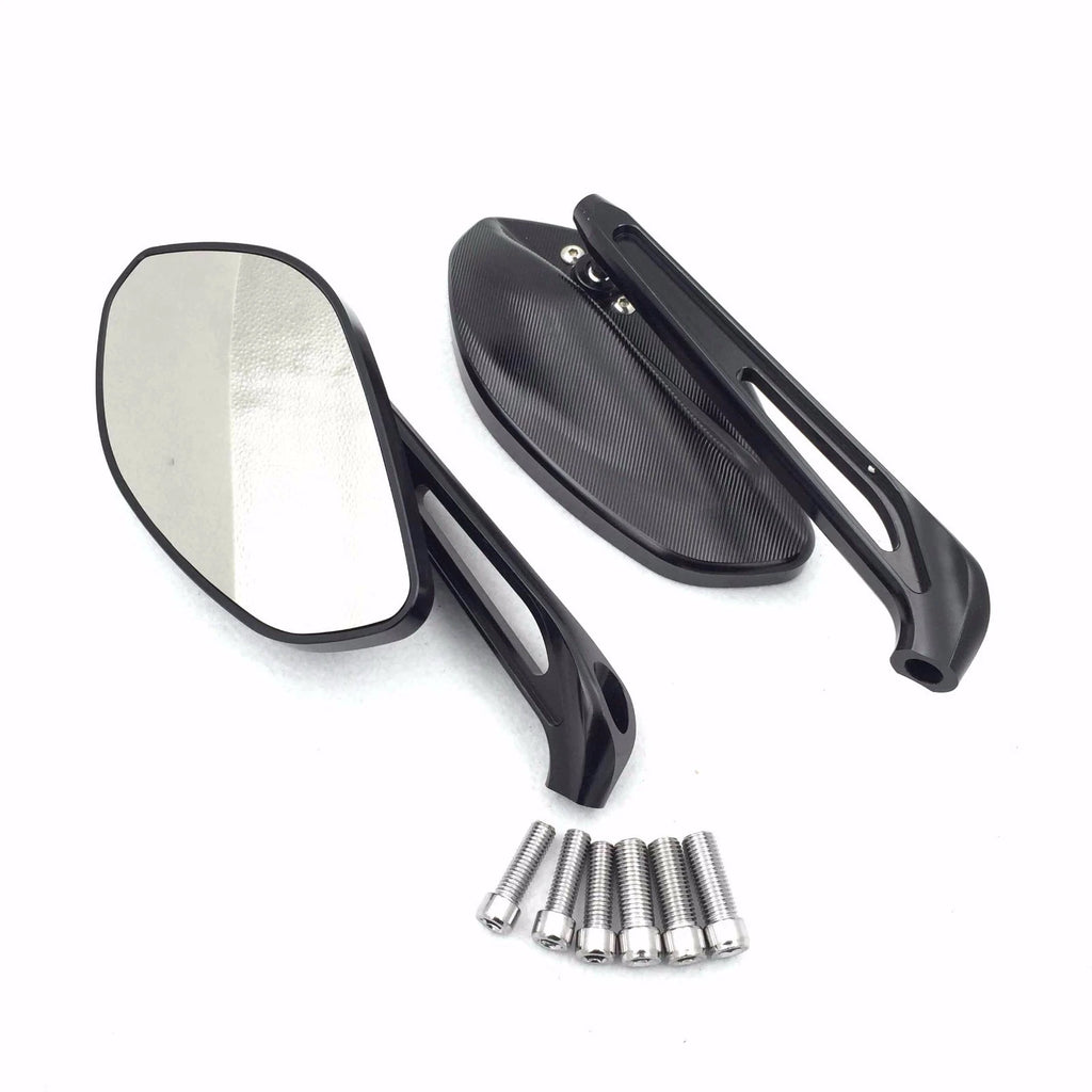 CNC Gridding Black Integrated Side Mirrors for
