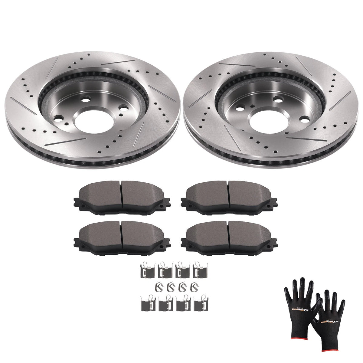 Front Brake Rotors and Pads Kit for Toyota Prius V (2012–2017), RAV4 (2006–2018) D1210